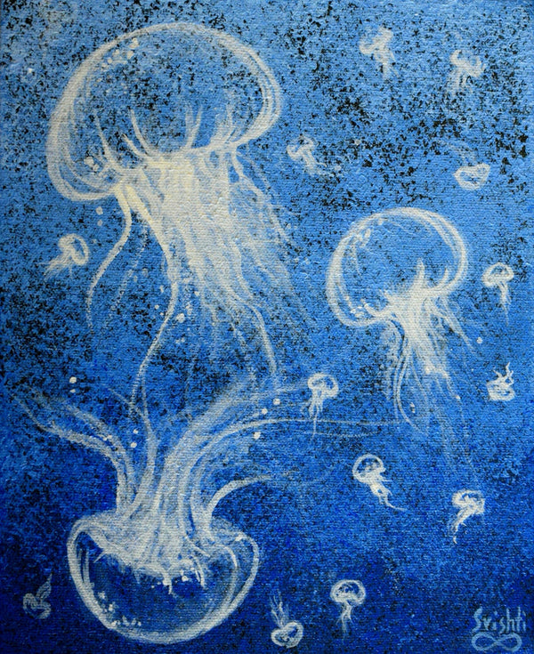 Jellyfish - tiny canvas