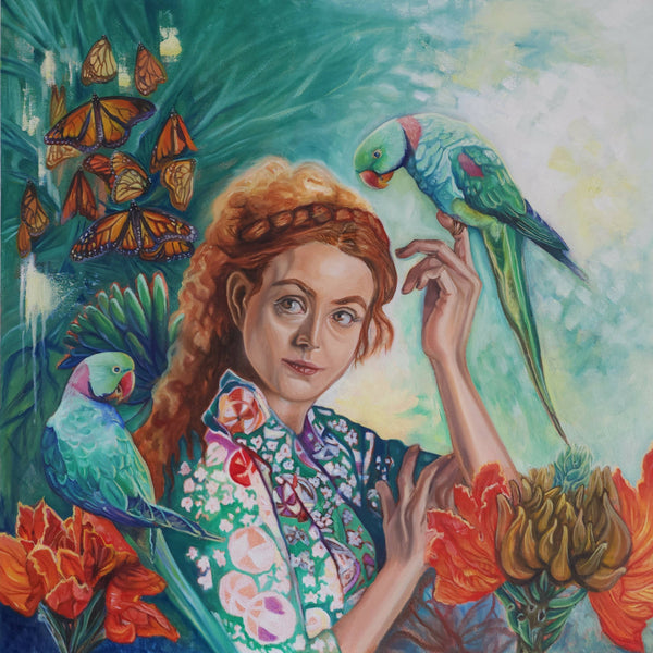 "Woman with Parrots "