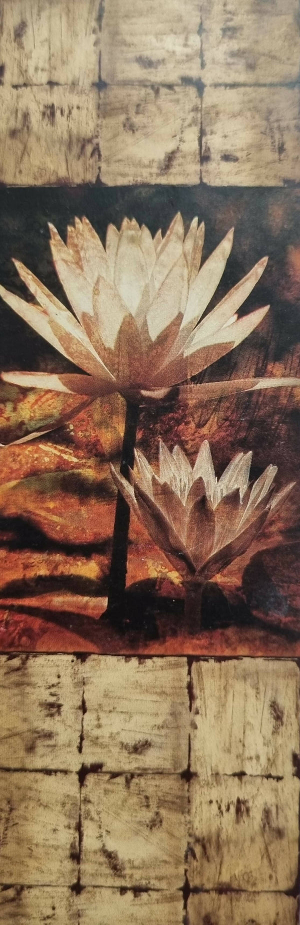 Floral lotus abstract painting acrylic.