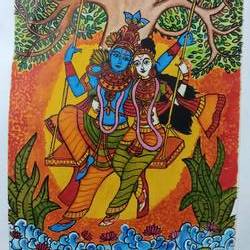 Kerala mural painting krishna and radha