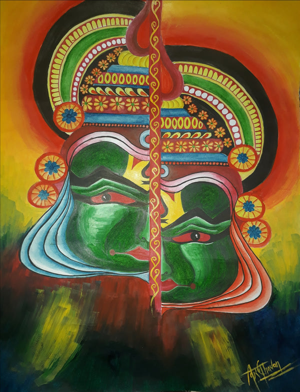Kerala mural painting with acrylics