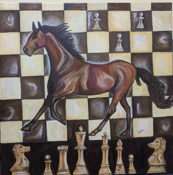 Knight on a chessboard (horse)