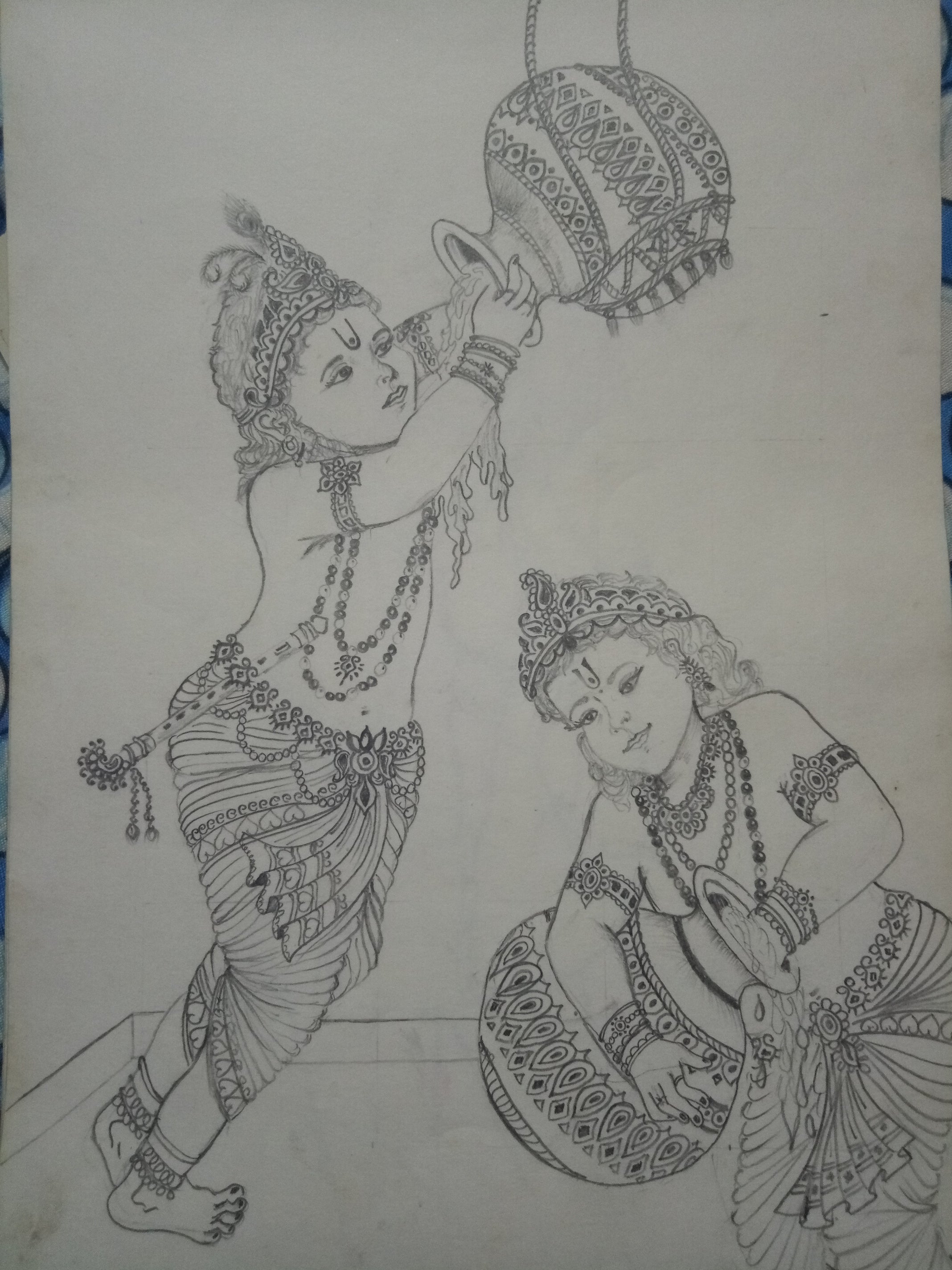 Shri krishna Drawing  Makhan chor  Lord krishna drawing  krishan drawing  by sketch  YouTube