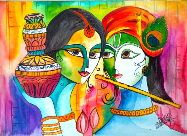Krishna&Radha-Modern art