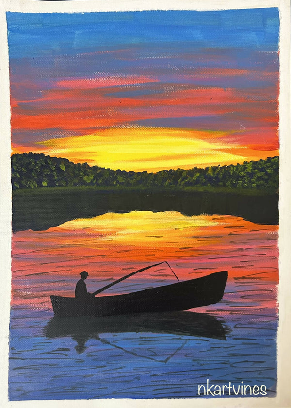 Sunrise acrylic painting