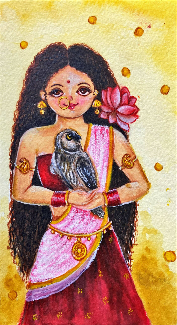 Print of Hand Painted Maa Lakshami