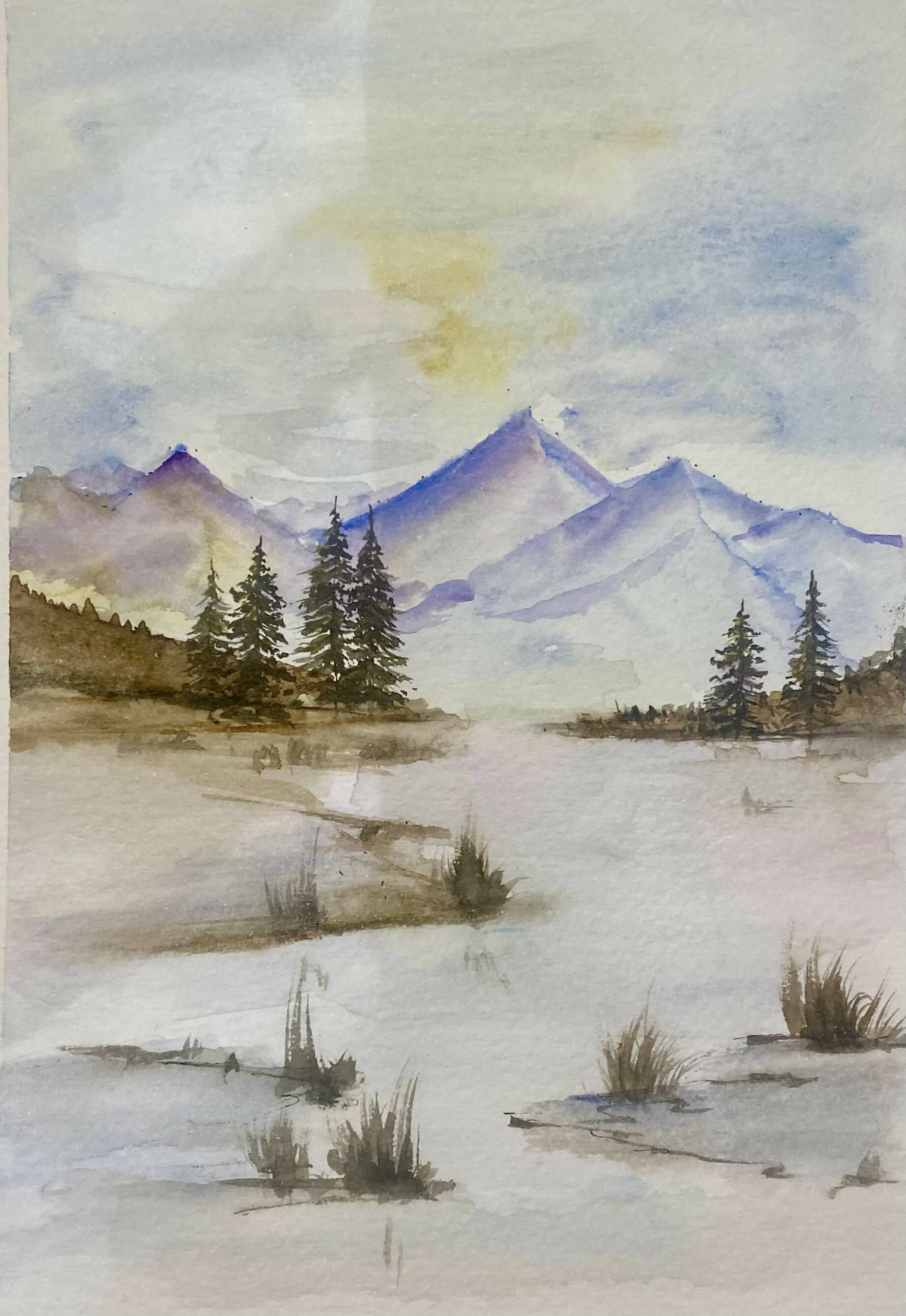 Healing landscape, the snowy mountains