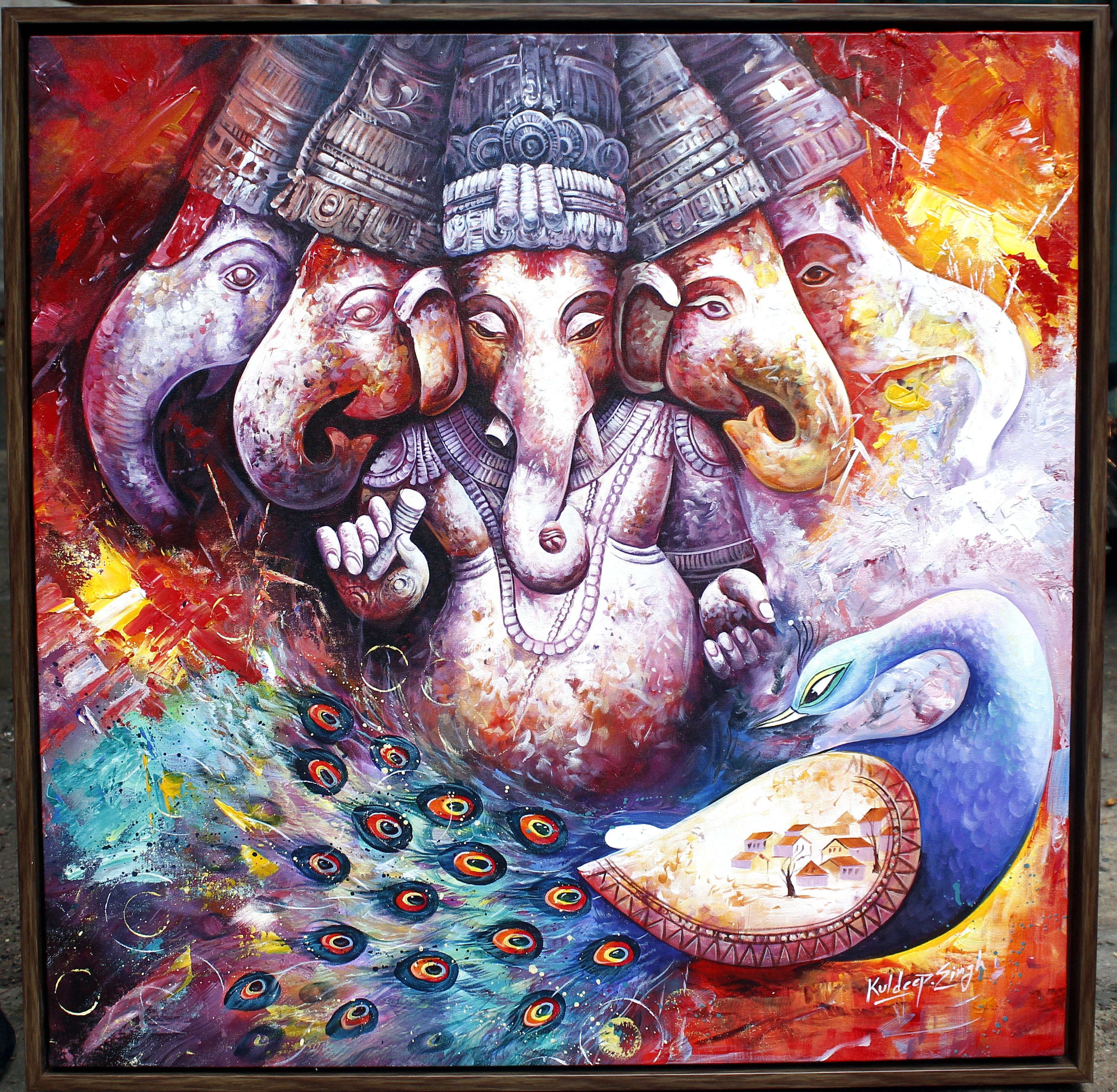 Home Decor  Indiana Lord Ganesha Painting  GKW Retail