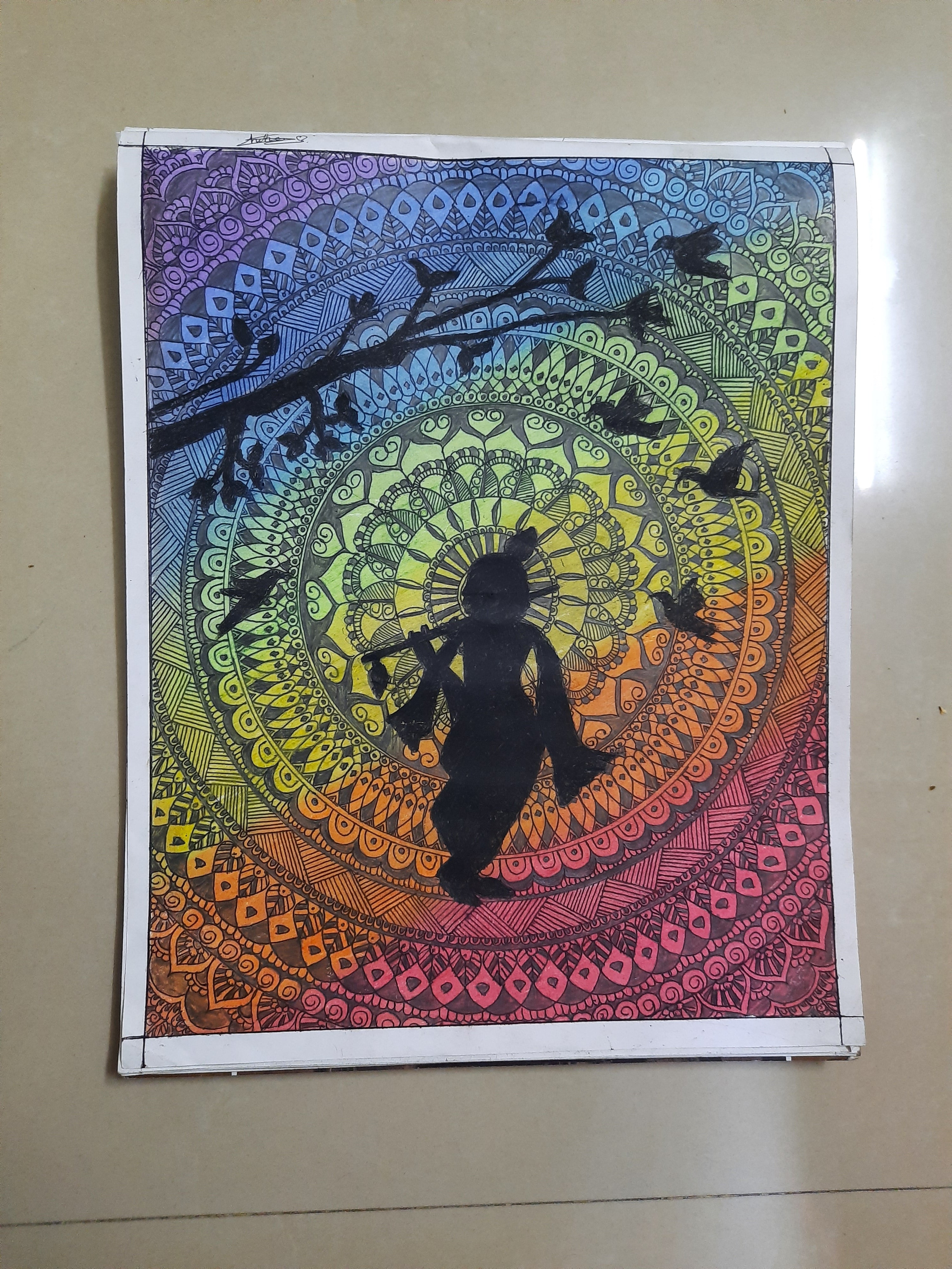 Krishna drawing with oil pastel / easy Krishna drawing // oil pastels  drawing Krishna - YouTube