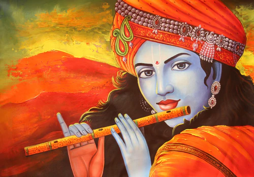 Lord Krishna Playing Flute-01