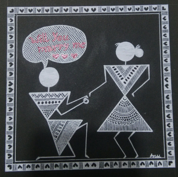 Warli Painting Love story, proposal for marriage 9
