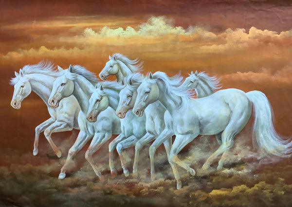 7 running horses painting vastu