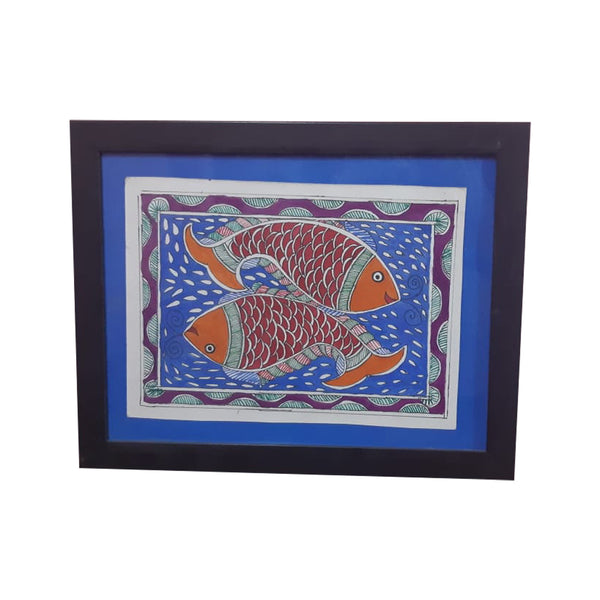 Madhubani Fish Painting Mithila Bihar Folk Indian Art Home Decor Housewarming Gift