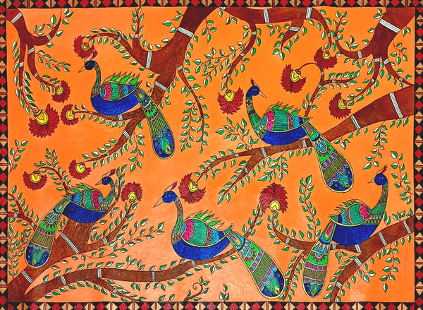 Madhubani Painting of peacock