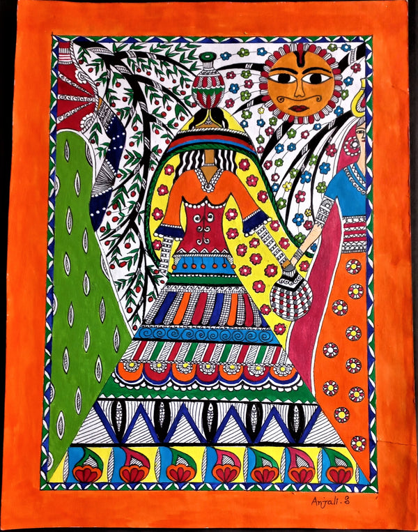 Madhubani painting - Village woman