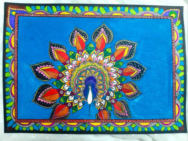 Madhubani peacock art