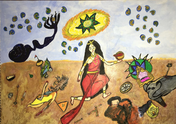 Mahabharata Battlefield - Draupadi as Kali