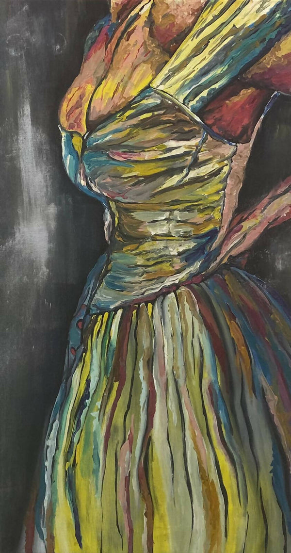 HOT MESS - BODY PORTRAIT OF A LADY IN SUNDRESS - OIL PAINTING
