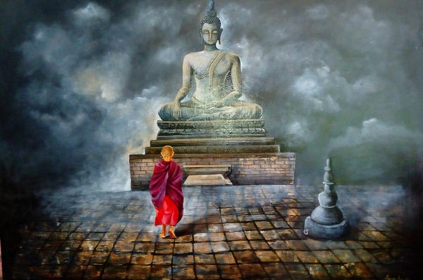 Buddha and Monk Child peace