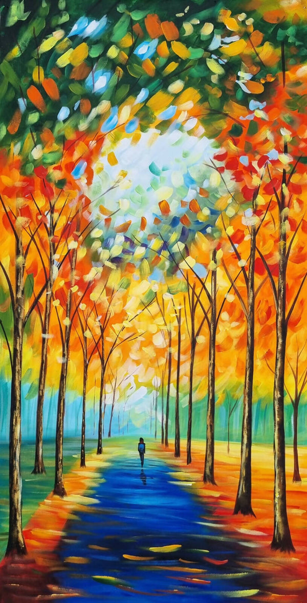 Landscape painting- Colorful Tress scenery