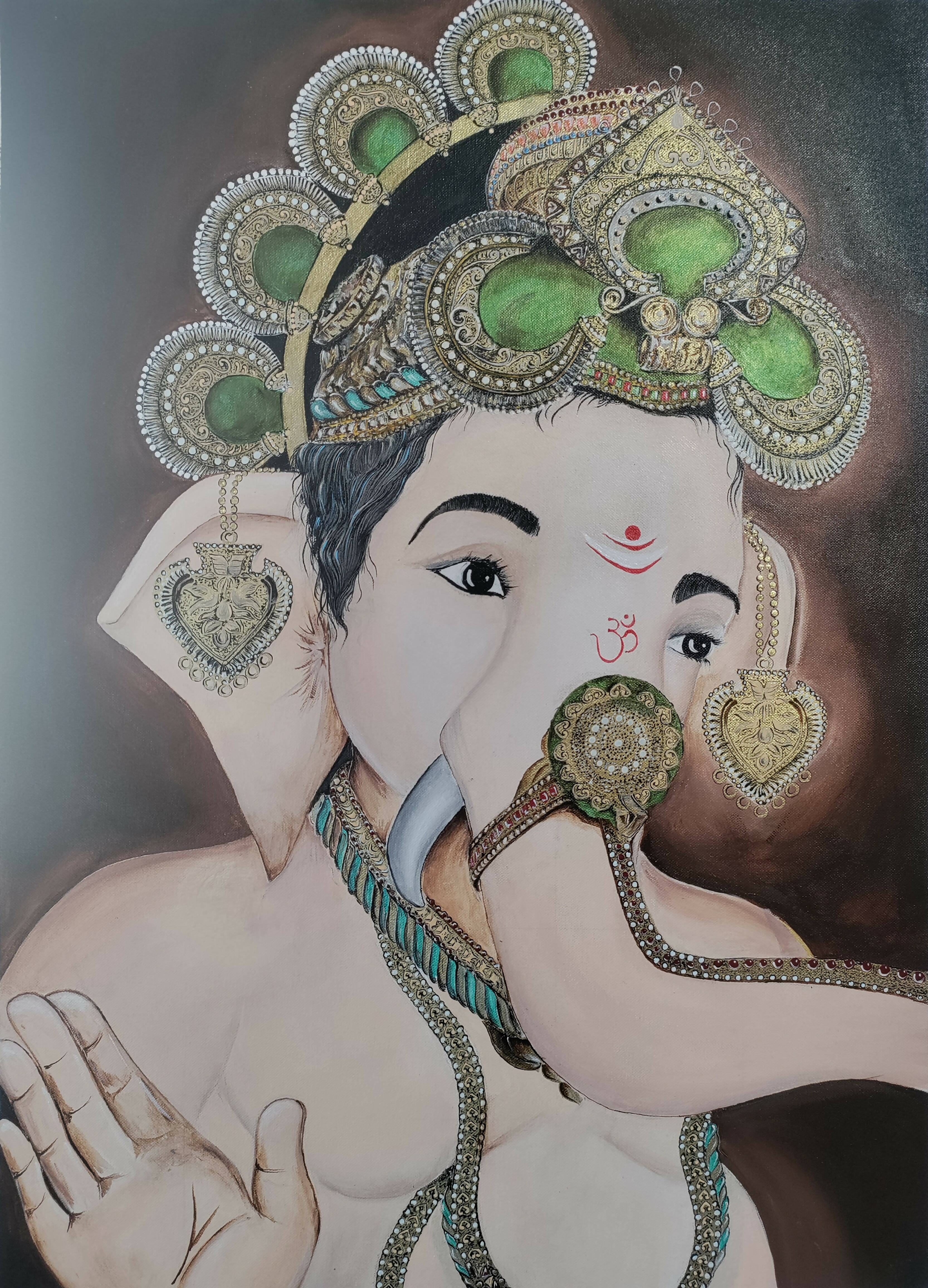 Lord Ganesha Hand Made Painting