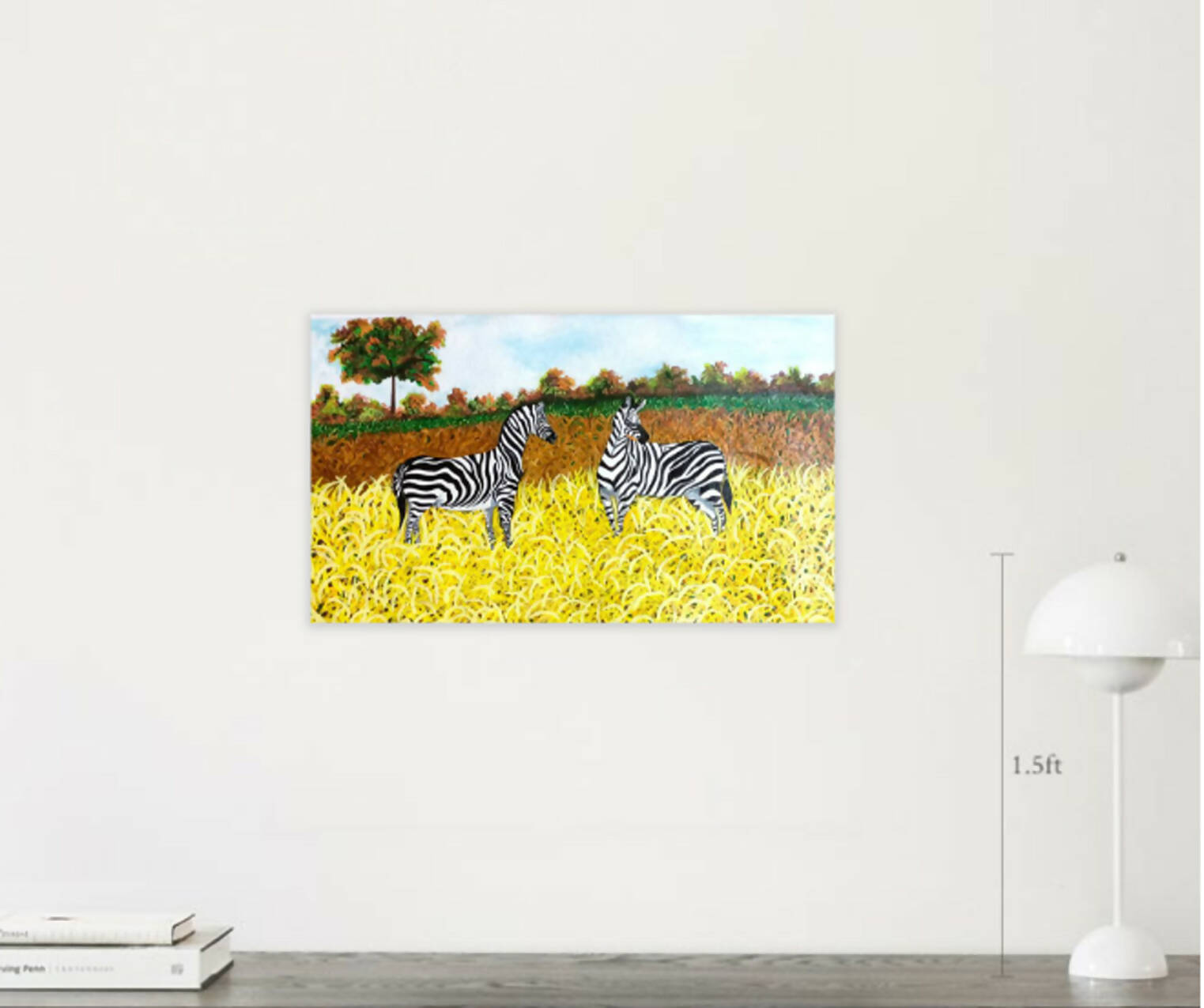 Zebra in the Field Acrylic Painting