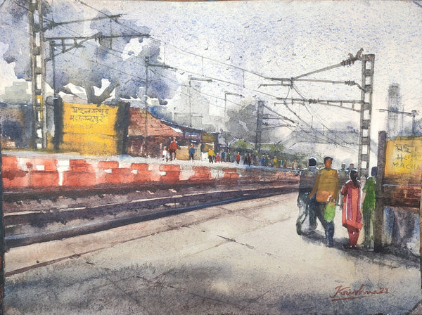 Railway platform Painting