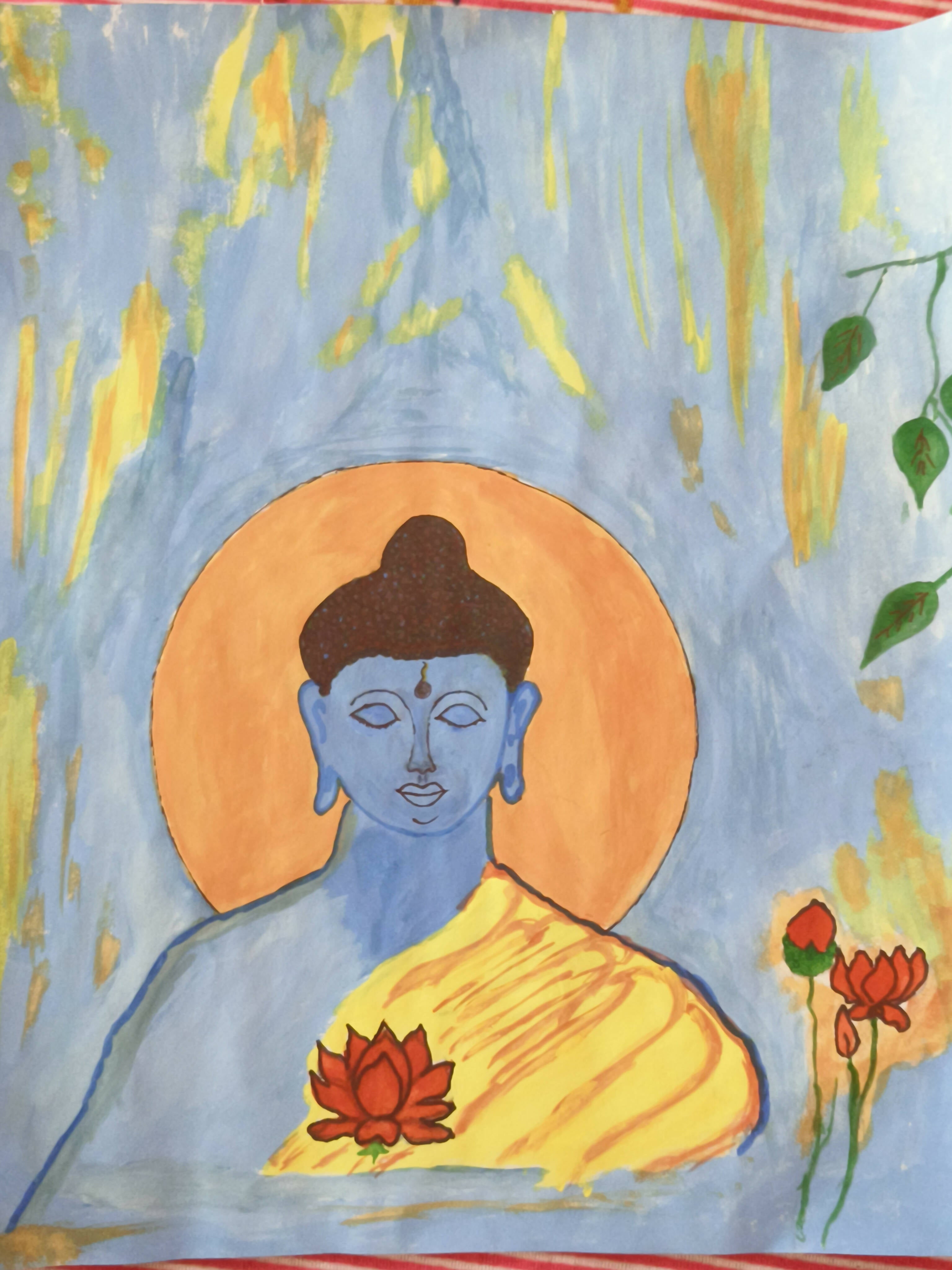 Lord Gautam Buddha Painting Poster Fully Waterproof Canvas Print for Living  Room,Bedroom,Office,Kids Room,Hall Canvas Art - Religious posters in India  - Buy art, film, design, movie, music, nature and educational  paintings/wallpapers at