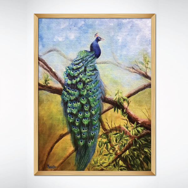 Peacock hand painted acrylic painting