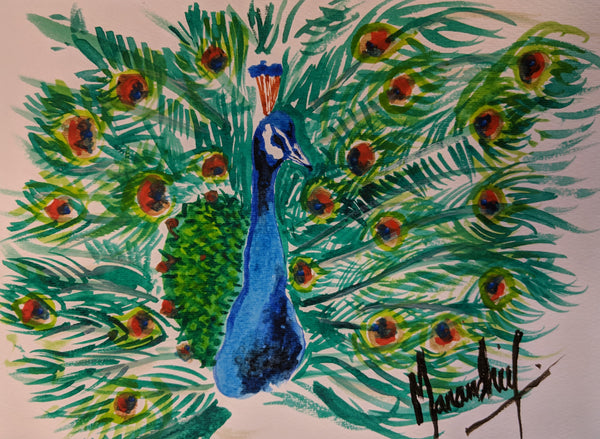 Peacock in Watercolors