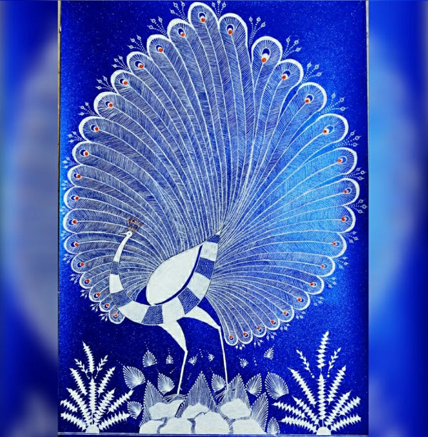 Peacock warli painting