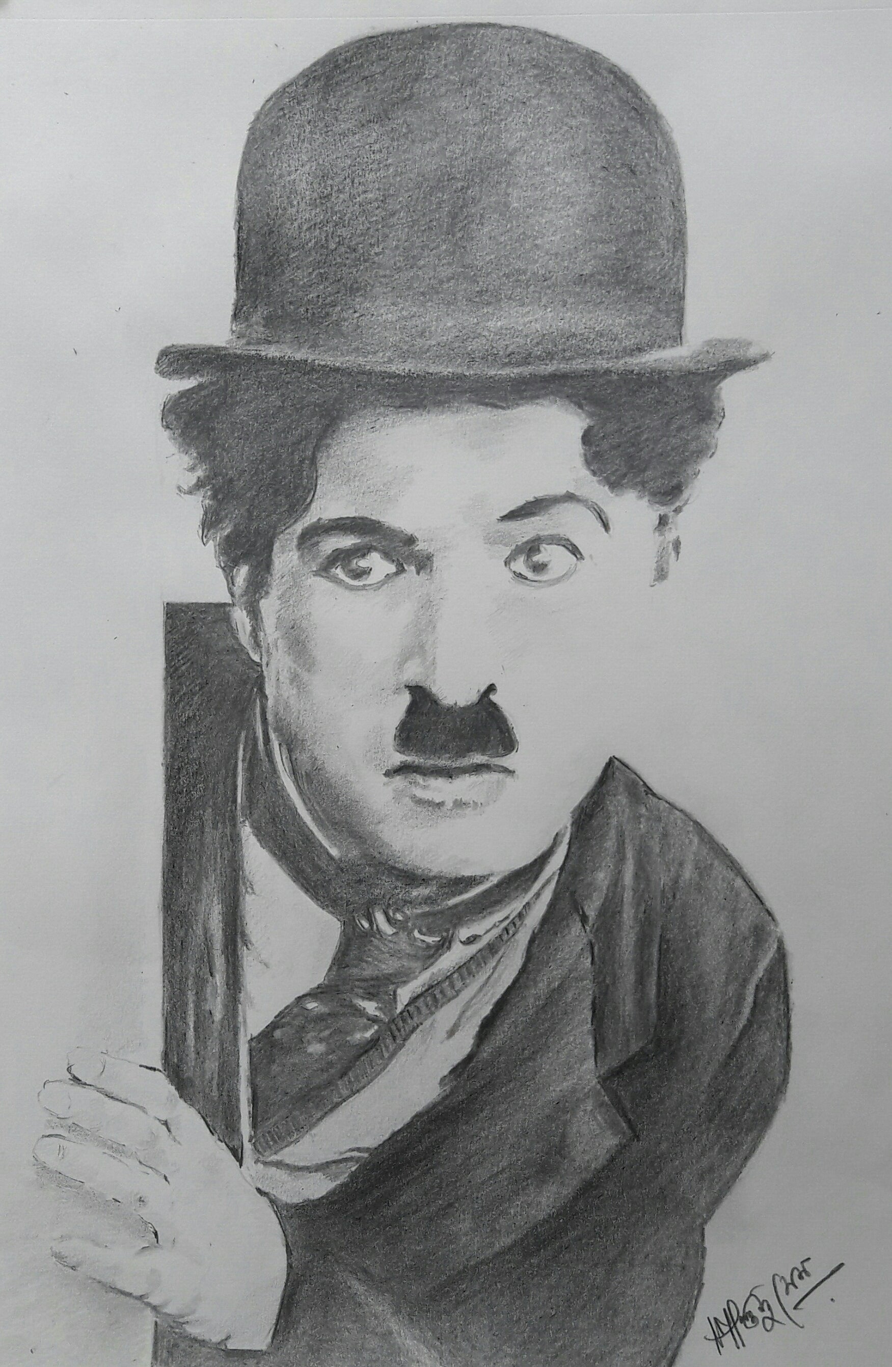 Buy Pencil Sketch Charlie Chaplin Artwork at Lowest Price By Santanu Sen