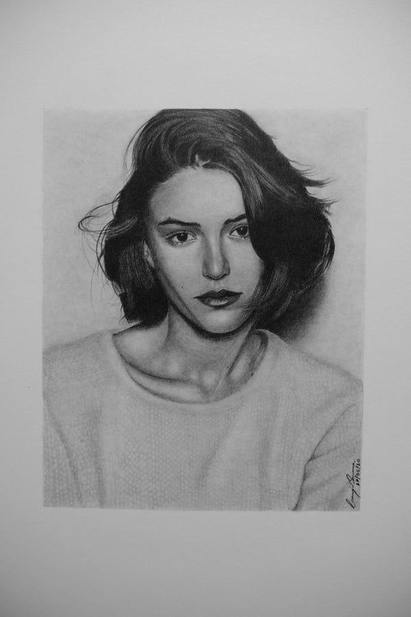 Photorealism portrait drawing of Marina Salaet