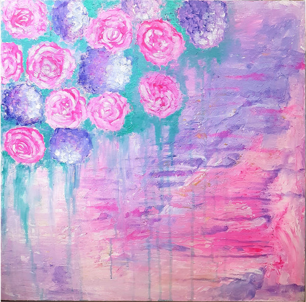 pink roses abstract