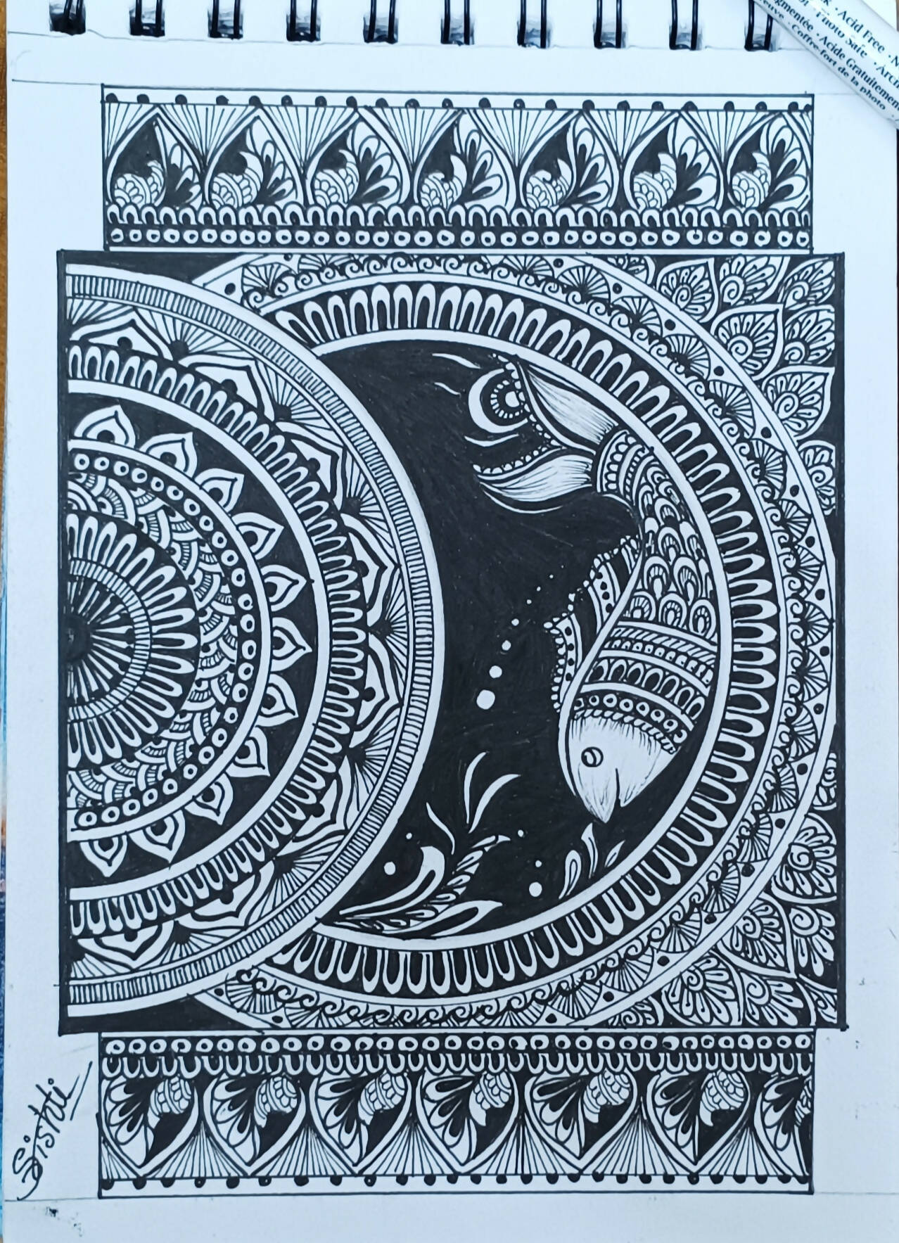 Psychedelic Art, Op Art, Mandala Art, Geometric Art, Original Mandala, Pen  and Ink Art, Sharpie Art, 18 X 24 Wall Art, Black and White Art - Etsy