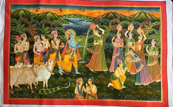Pichwai Painting of Lord Krishna Radha Indian Art Home