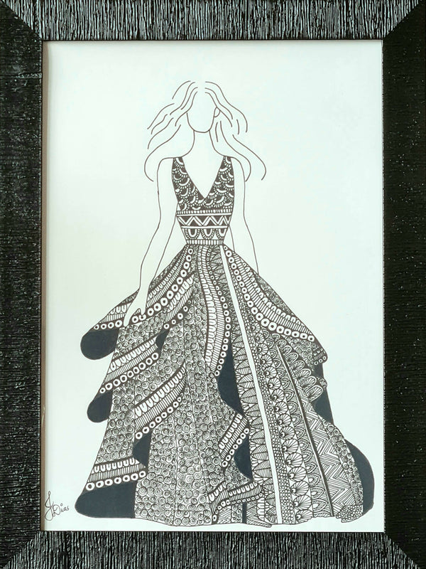 Fashion Lady - Zentangle Art