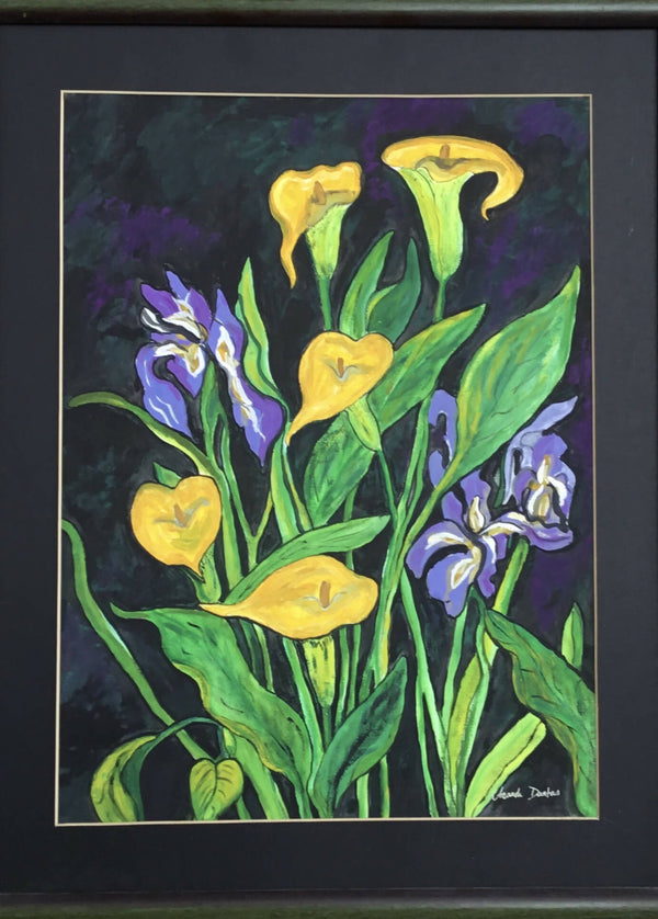 Calla lily and purple iris