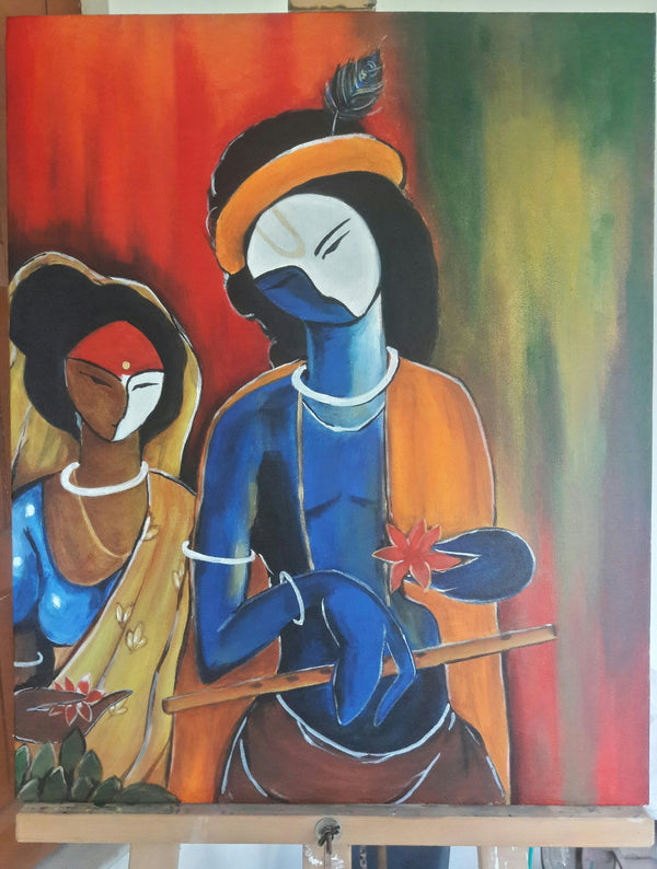 Radha krishna Acrylicon canvas