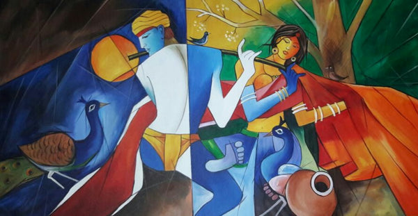 Radha krishna in abstract style by artoholic
