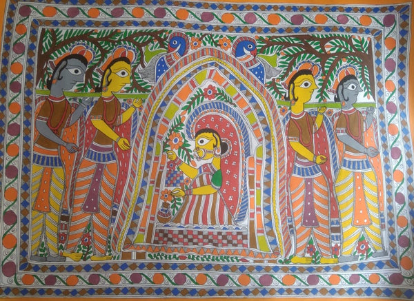 Radha Krishna Madhubani Painting