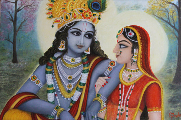 Radha Krishna Oil Painting