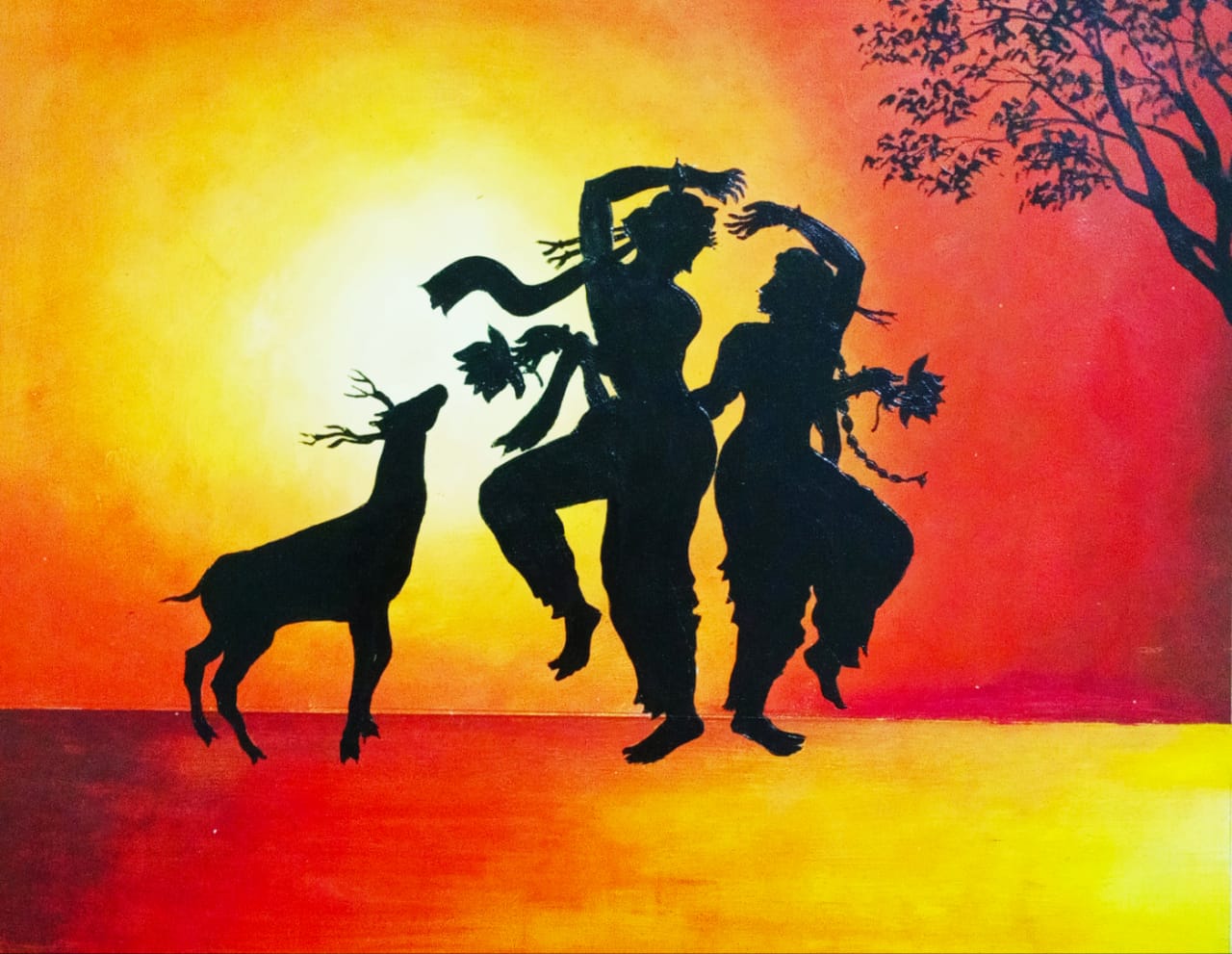 Buy Radha Krishna shadow dance Painting at Lowest Price By ...