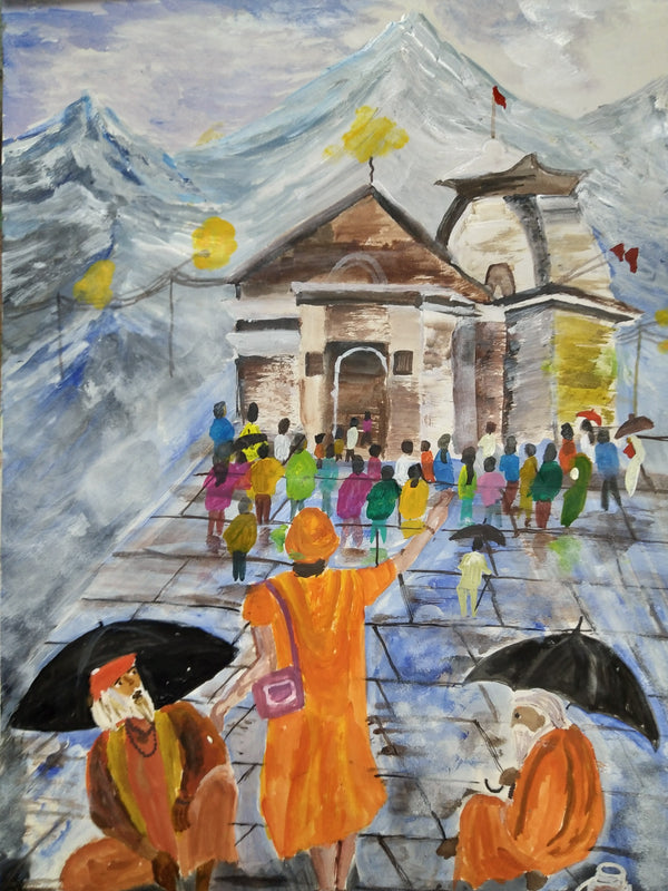 Recreation of Kedarnath temple painting