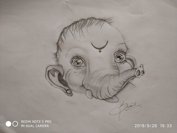 Religious Sketch ( Baby Ganesha)