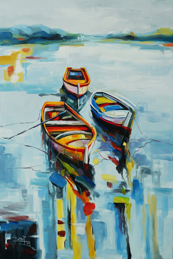 ''Resting Boats''- Oil on Canvas