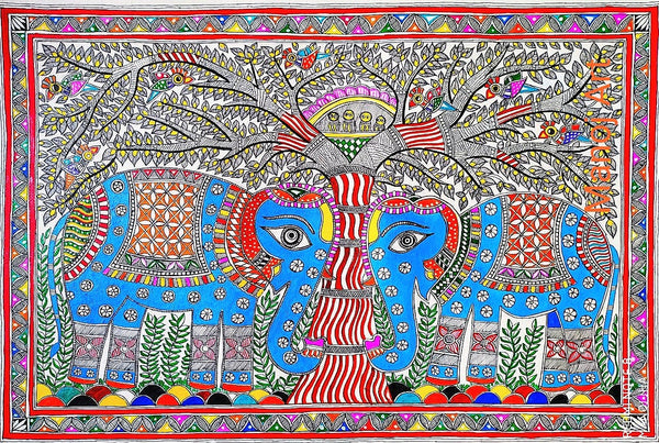 Tree of Life/ Madhubani Painting/Indian Art/Fine Art work
