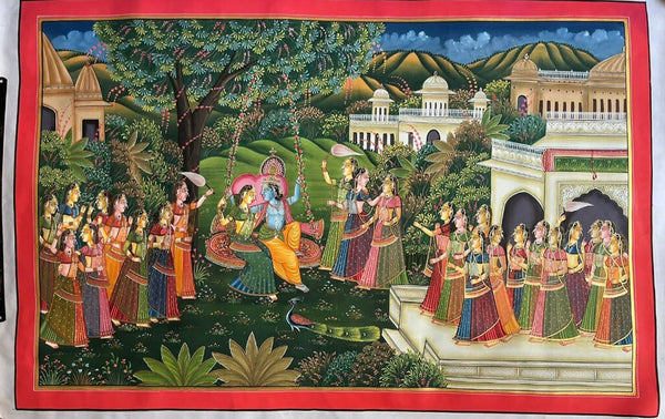Pichwai Painting of Lord Krishna Radha Indian Art Home