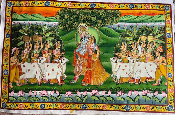 THIS IS BEAUTIFUL LORD KRISHNA PAINTING MADE ON Cloth