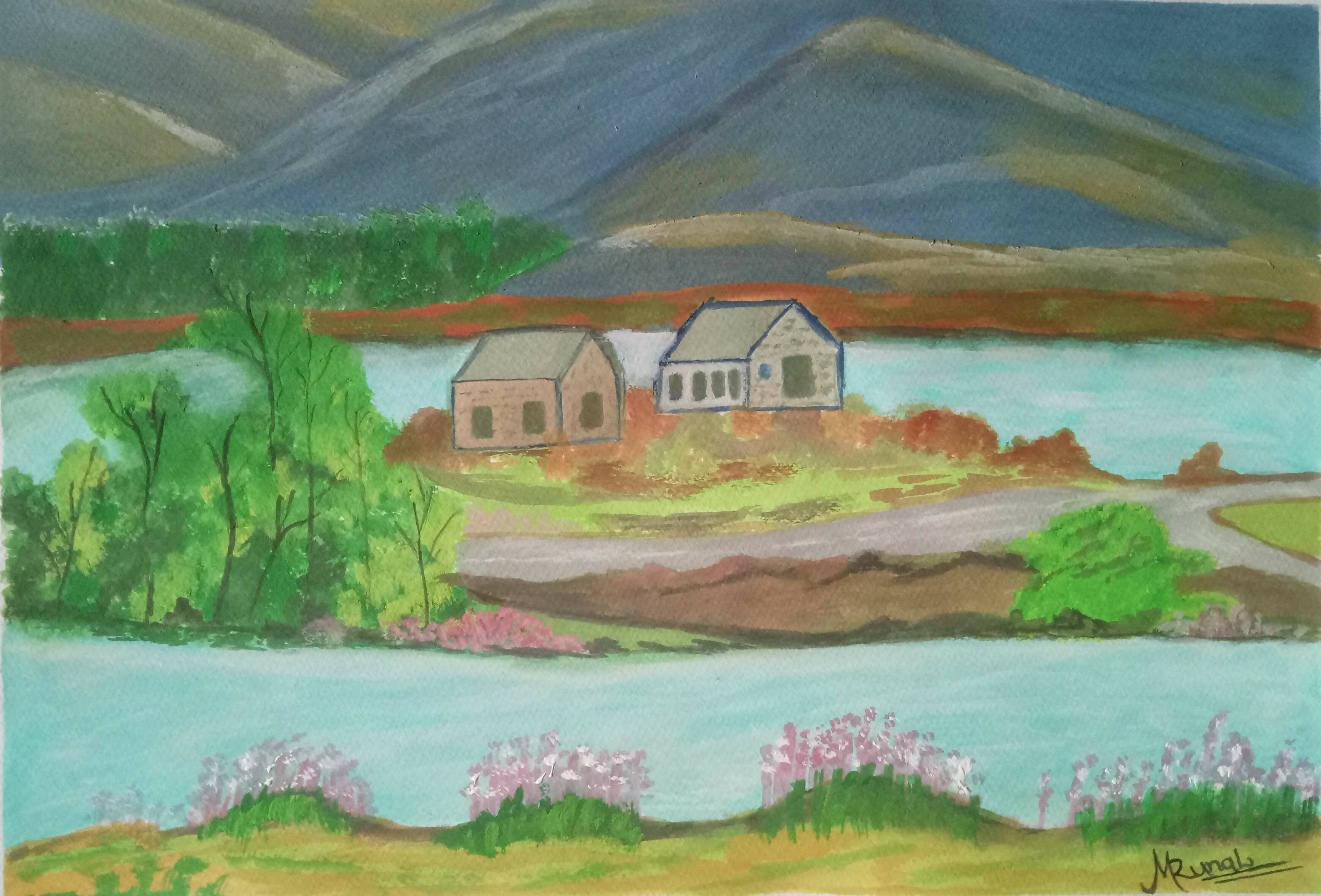 Buy Mhaismal Hill Station Handmade Painting by RAHUL SALVE.  Code:ART_7447_48064 - Paintings for Sale online in India.